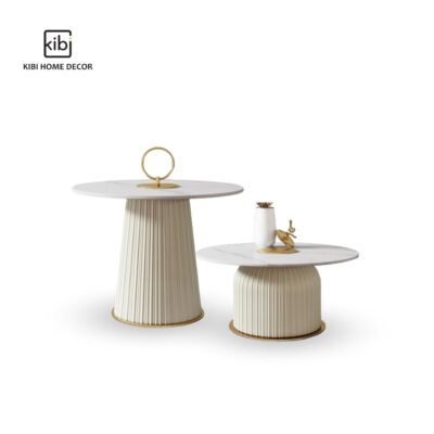 BỘ BÀN TRÀ SOFA MẶT KÍNH ĐÔI HÌNH TRÒN  - SUNSET