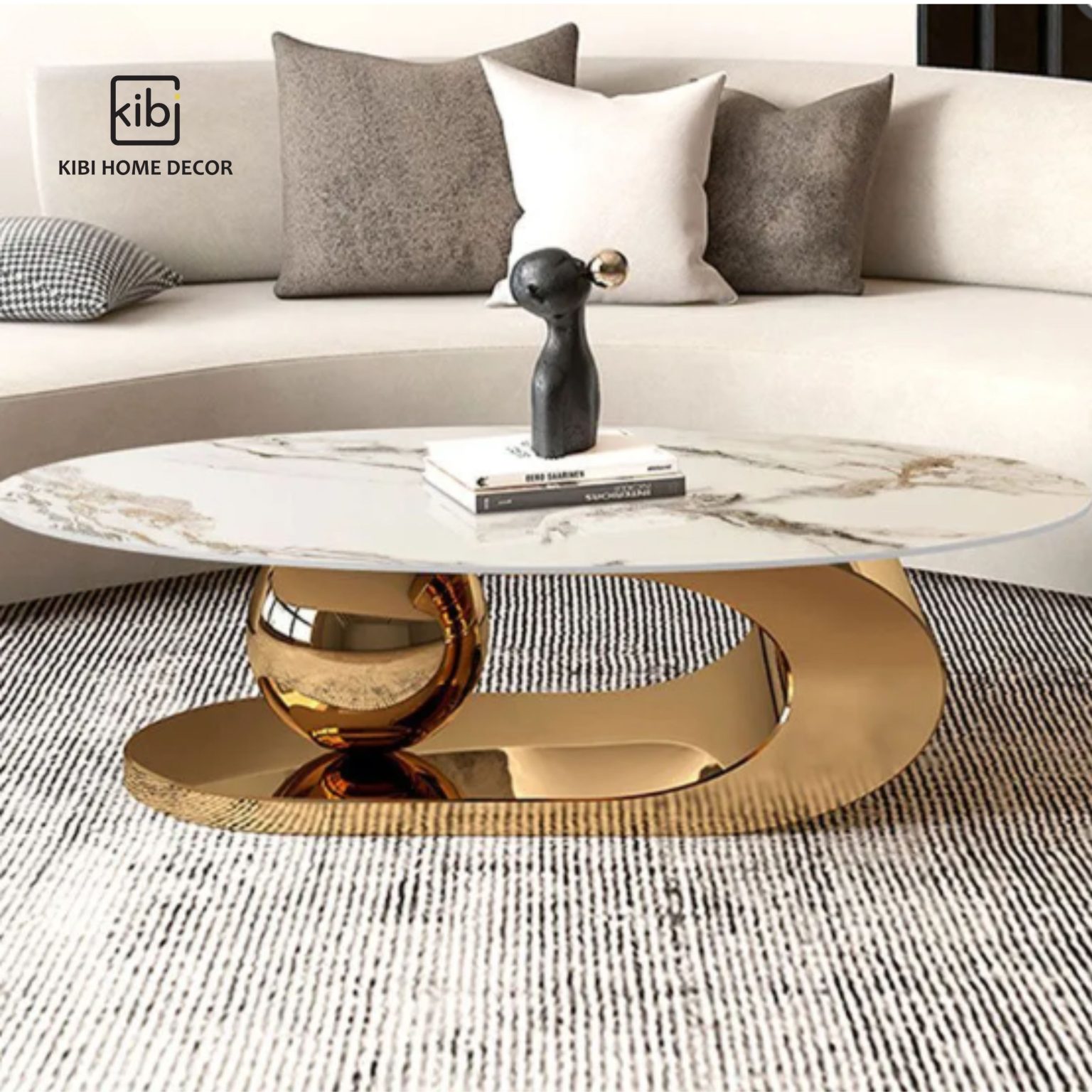 Bàn trà sofa trang trí mặt đá Charlotte cao cấp