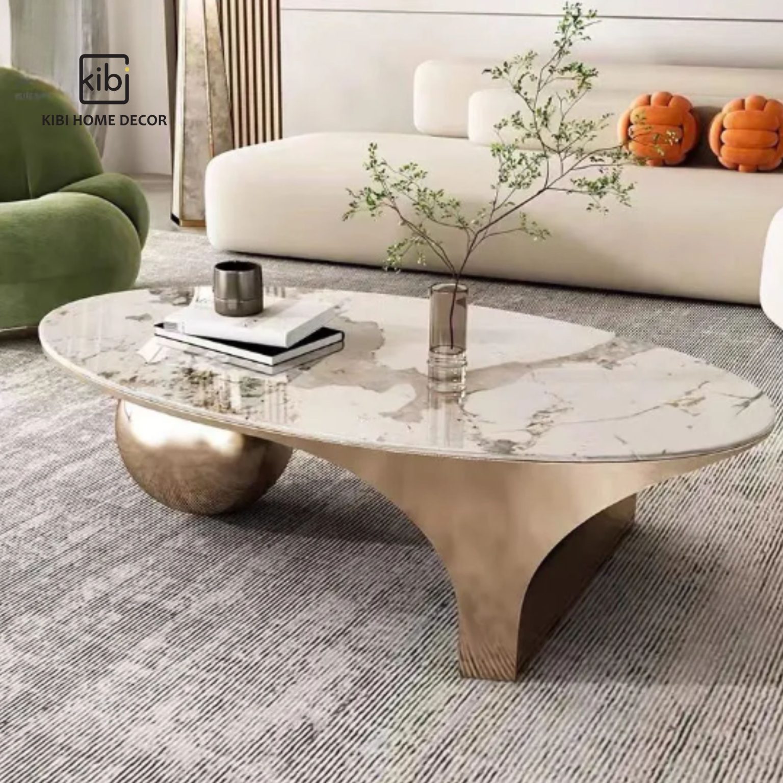 Bàn trà sofa trang trí mặt đá Charlotte cao cấp