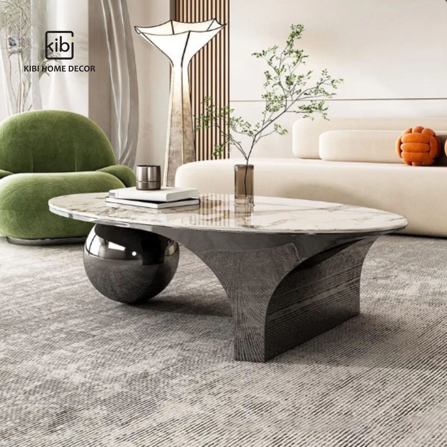 Bàn trà sofa trang trí mặt đá Charlotte cao cấp