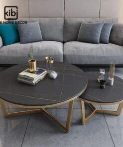 Bàn trà sofa tròn mặt đá KB01