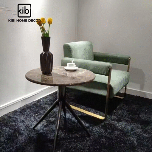 Bàn trà đôi Elip mặt đá KB04 - Hình ảnh 2